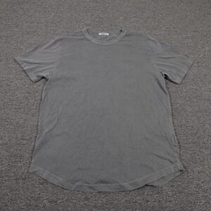 Buck Mason Shirt Mens Medium Gray 100% Cotton Curved Hem Tee Made USA Casual